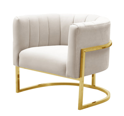 Magnolia Spotted Cream Chair with Gold Base (2283034083424)