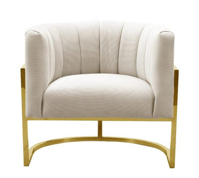 Magnolia Spotted Cream Chair with Gold - Al Rugaib Furniture (2283034083424)
