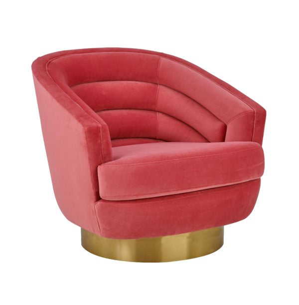 Canyon Hot Pink Velvet Swivel Chair (6613357625440)