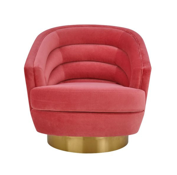 Canyon Hot Pink Velvet Swivel Chair (6613357625440)