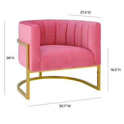 Magnolia Rose Pink Velvet Chair - Al Rugaib Furniture (4576507265120)