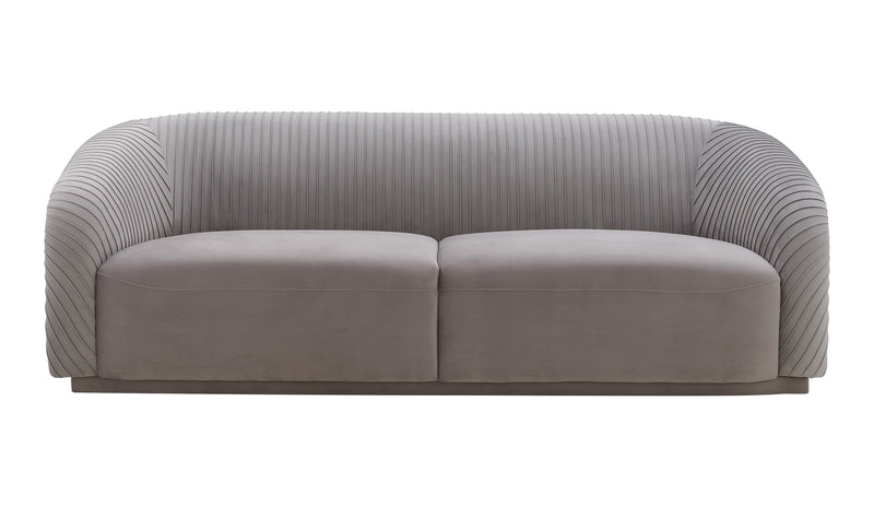 Yara Pleated Grey Velvet Sofa - Al Rugaib Furniture (4576535969888)