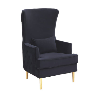 Alina Black Tall Tufted Back Chair (6613356314720)