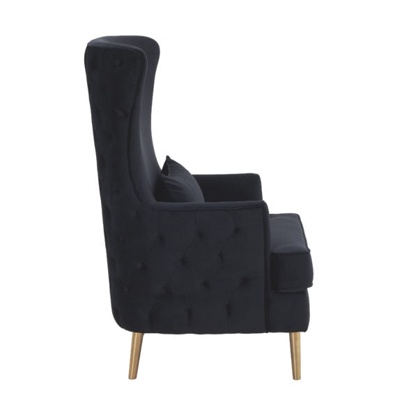 Alina Black Tall Tufted Back Chair (6613356314720)