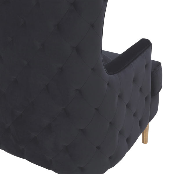 Alina Black Tall Tufted Back Chair (6613356314720)