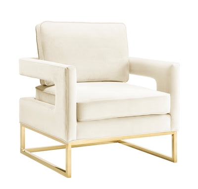 Avery Cream Velvet Chair (6568254341216)
