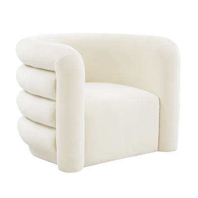 Curves Cream Velvet Lounge Chair (6563845505120)