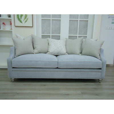 Wood Frame Upholstered Silver Sofa (6593341096032)