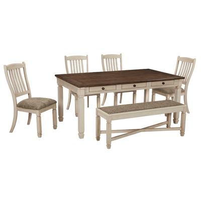 Bolanburg Dining Table and 4 Chairs and Bench Set (4338029461600)