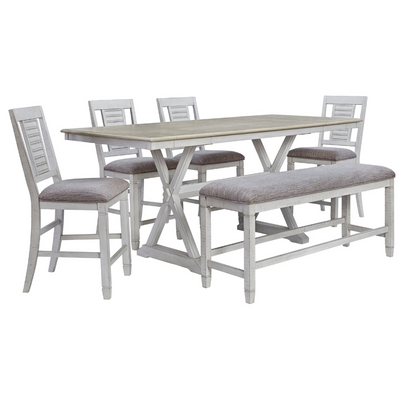 Teganville Counter Height Dining Table and 4 Barstools and Bench (6613961113696)