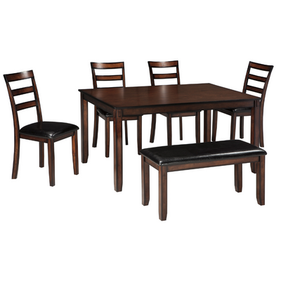 Coviar Dining Table and Chairs with Bench (Set of 6) (6568677671008)