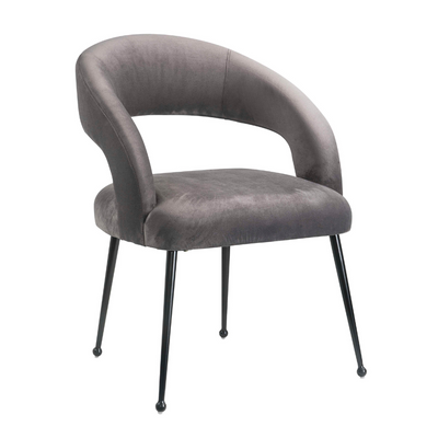 Rocco Grey Velvet Dining Chair (6596840947808)