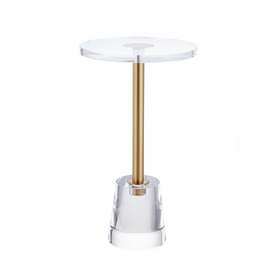Acrylic Accent table with Crystal marble base