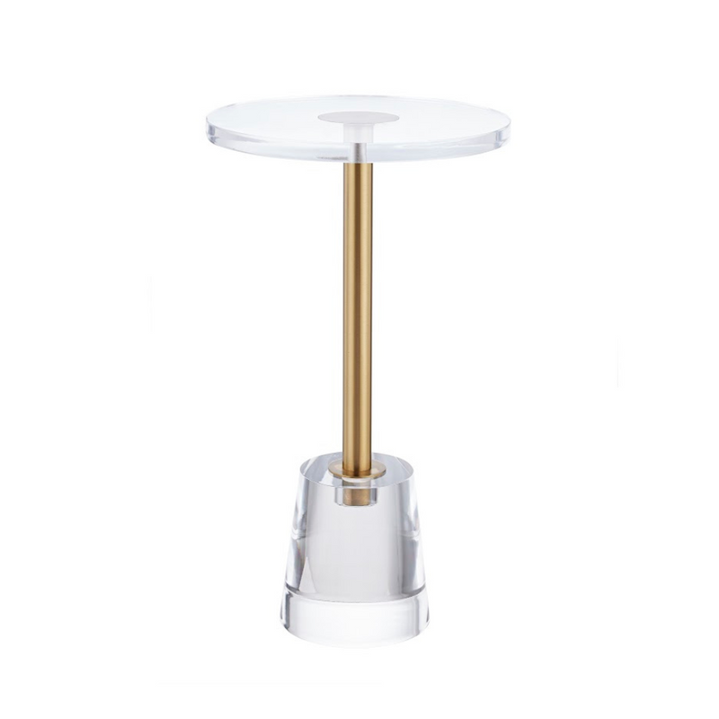 Acrylic Accent table with Crystal marble base