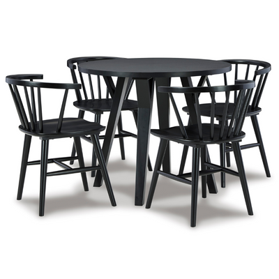 Grannen Black Dining Set (4 Chairs) (6646740090976)