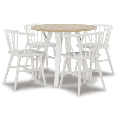 Grannen White Dining Set (4 Chairs) (6646740025440)