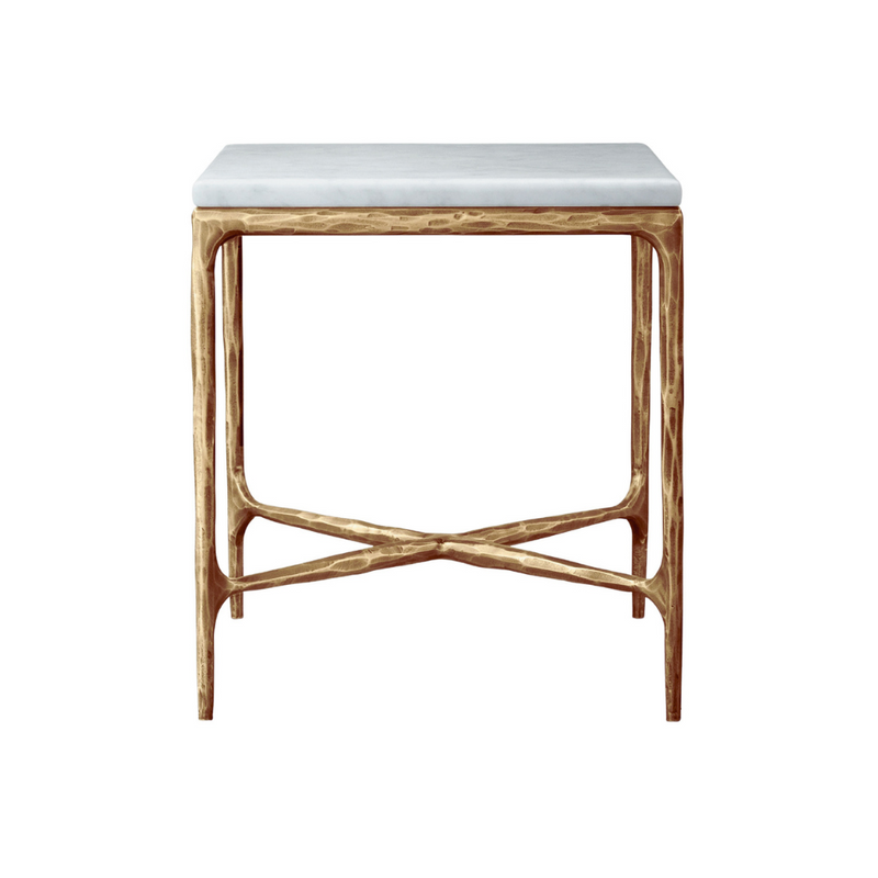 Square Side Table with Marble Top
