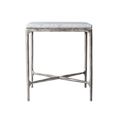 Square Side Table with Marble Top