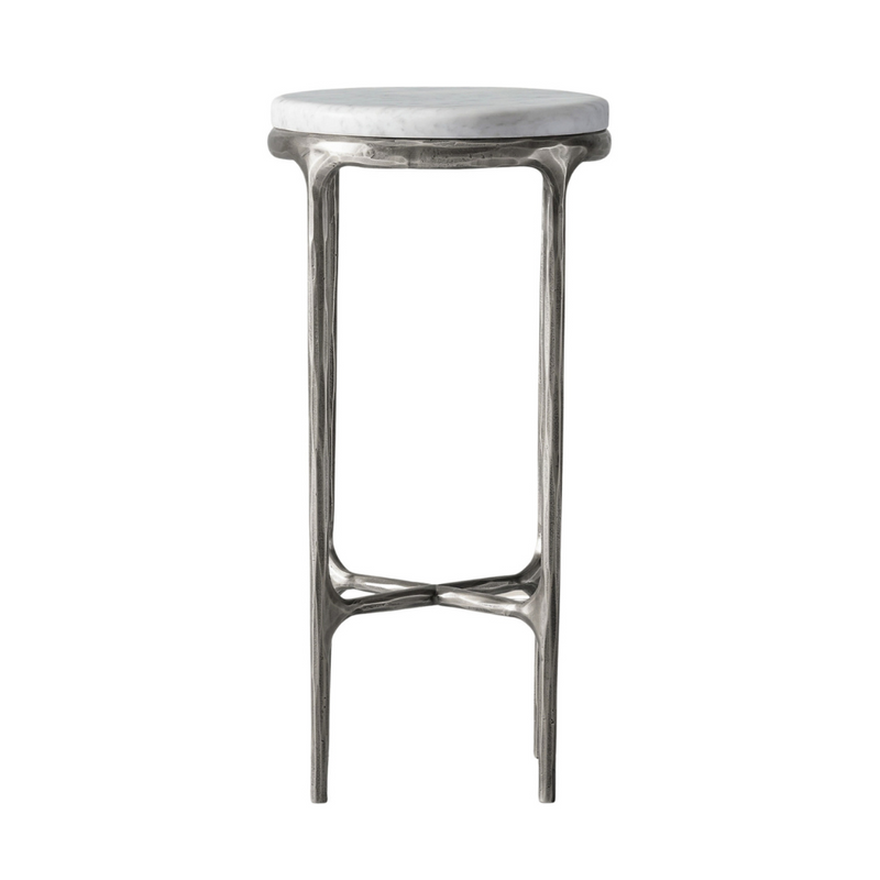 Round Accent Table with Marble Top