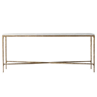 Gold Console Table with Marble Top (6649076777056)