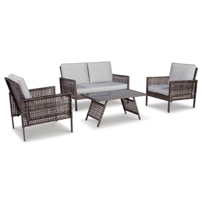 Lainey Outdoor Love/Chairs/Table Set (Set of 4) (6588882681952)