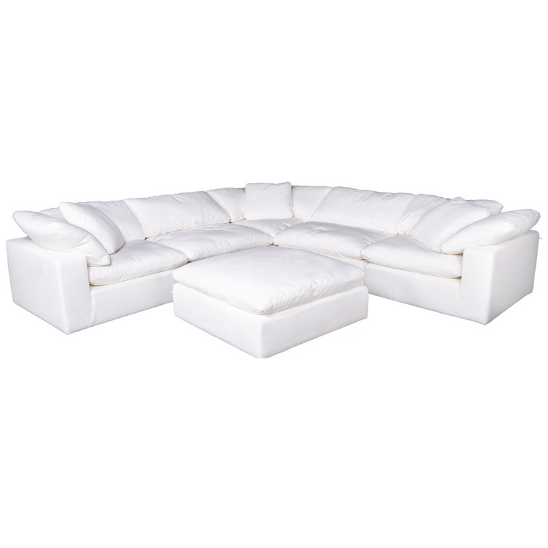 *Clay Modular Sectional Livesmart Fabric White