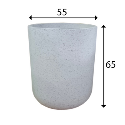 White Terrazzo Indoor/Outdoor Plant Pot By Roots 55W*55D*65H.
