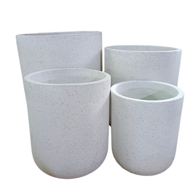 White Terrazzo Indoor/Outdoor Plant Pot By Roots34W*34D*40H.
