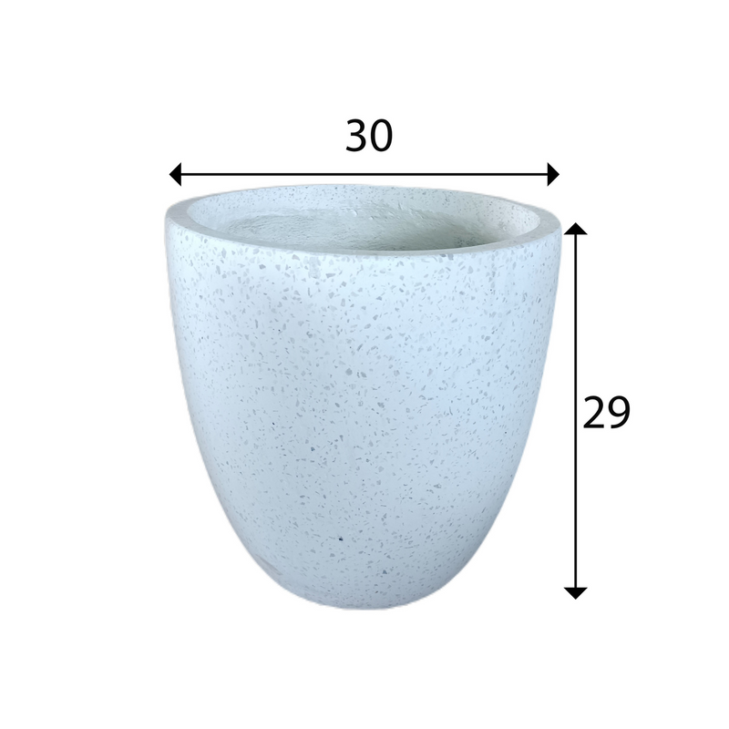 White Terrazzo Indoor/Outdoor Plant Pot By Roots30W*30D*29H.