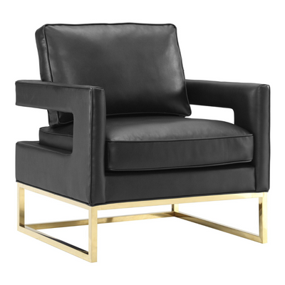Avery Black Leather Chair (4576463683680)
