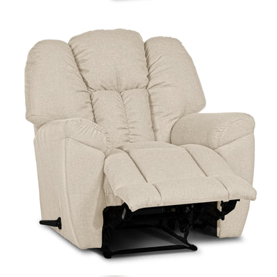 Versace Rocking & Rotating Recliner Upholstered Chair with Controllable Back - White-905170-W (6613426012256)