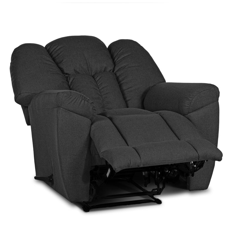 Versace Rocking & Rotating Recliner Upholstered Chair with Controllable Back - Dark Grey-905170-DG (6613425782880)