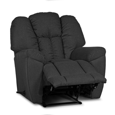 Versace Rocking & Rotating Recliner Upholstered Chair with Controllable Back - Dark Grey-905170-DG (6613425782880)