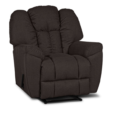 Versace Rocking & Rotating Recliner Upholstered Chair with Controllable Back - Dark Brown-905170-BR (6613425619040)