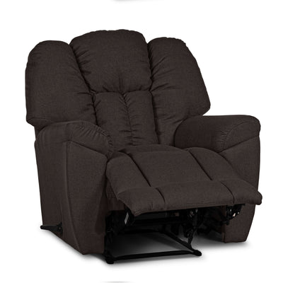 Versace Rocking & Rotating Recliner Upholstered Chair with Controllable Back - Dark Brown-905170-BR (6613425619040)