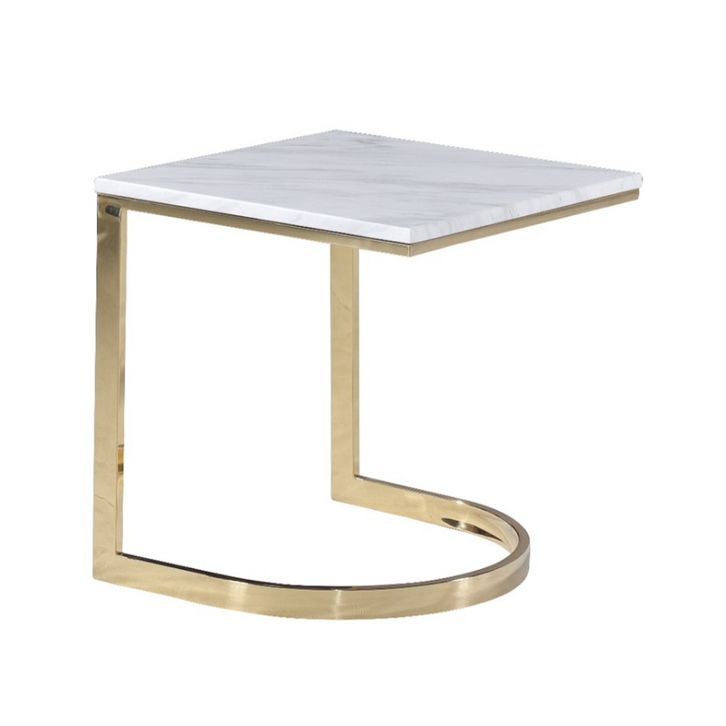 Half Bond Gold Marble End Table