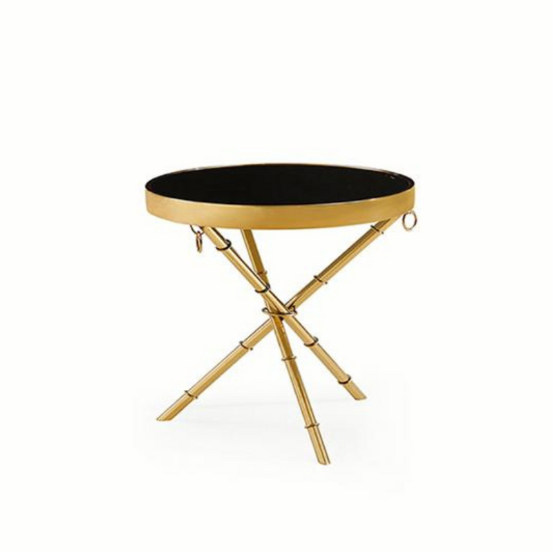 Gold Cane End Table