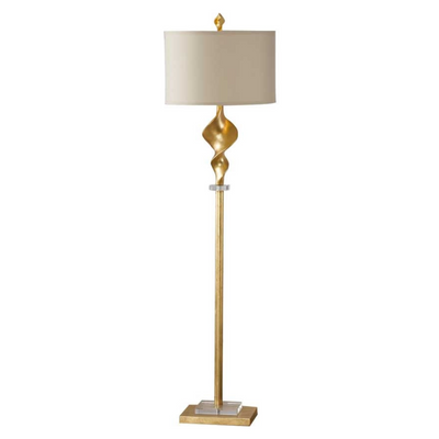 Natural Linen Shade Gold Floor Lamp (6566717325408)