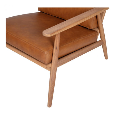 Harper Leather Lounge Chair Tan (6579360923744)