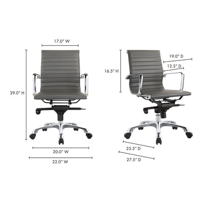Omega Swivel Office Chair Low Back Grey (4583169753184)