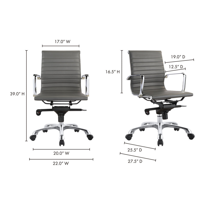 Omega Swivel Office Chair Low Back Grey (4583169753184)