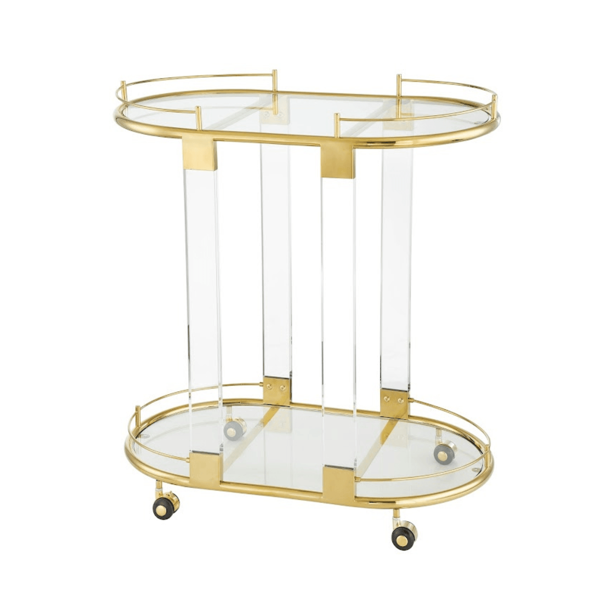 Acrylic with gold cart | Roots Furniture