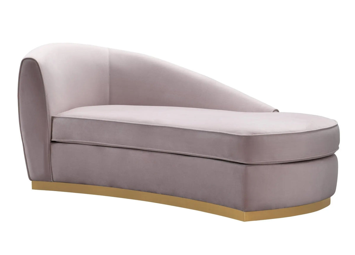 Adele Blush Velvet Chaise Chaises| TOV