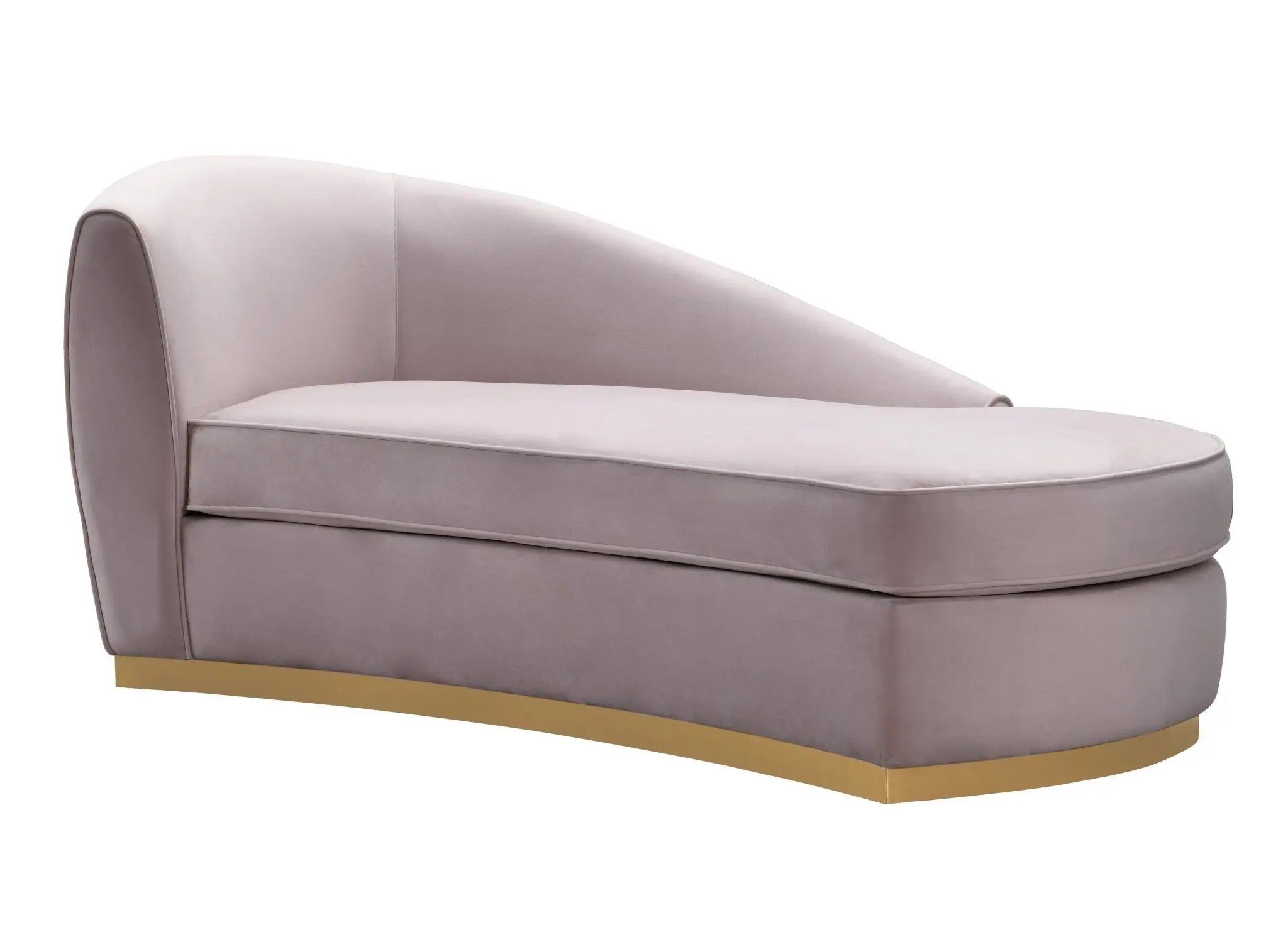 Adele Blush Velvet Chaise Chaises| TOV