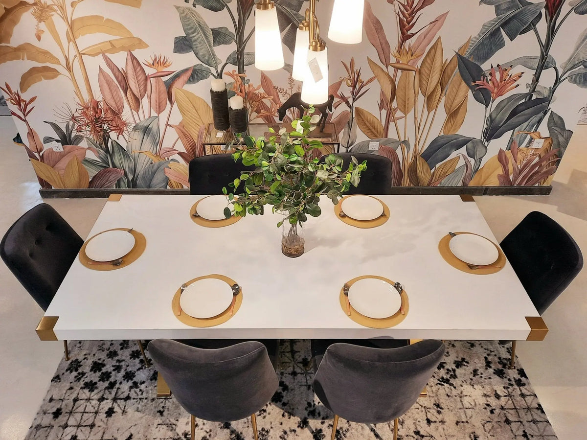 Adeline White Lacquer Dining Table Dining Tables| TOV