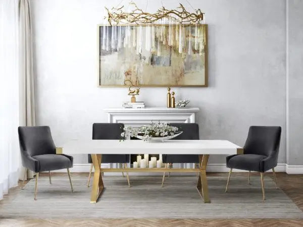 Adeline White Lacquer Dining Table Dining Tables| TOV