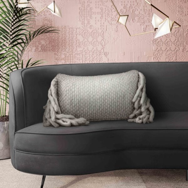 Afrino Wool Grey Pillow Pillows| TOV