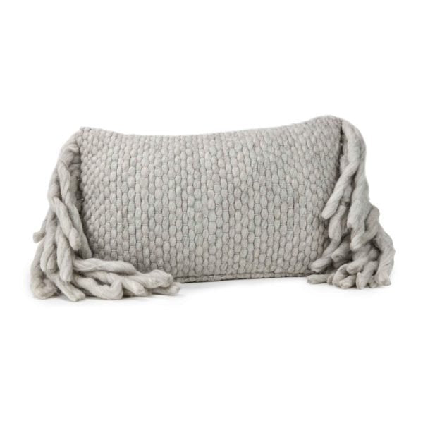 Afrino Wool Grey Pillow Pillows| TOV
