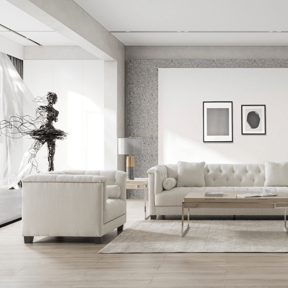 Alabid Linen off-White Chair Chairs| Roots Furniture