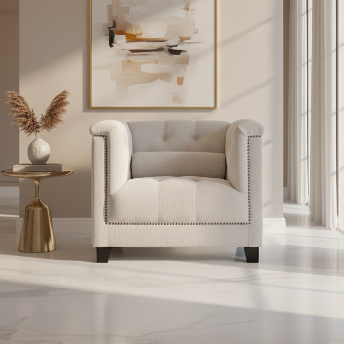 Alabid Linen off-White Chair Chairs| Roots Furniture